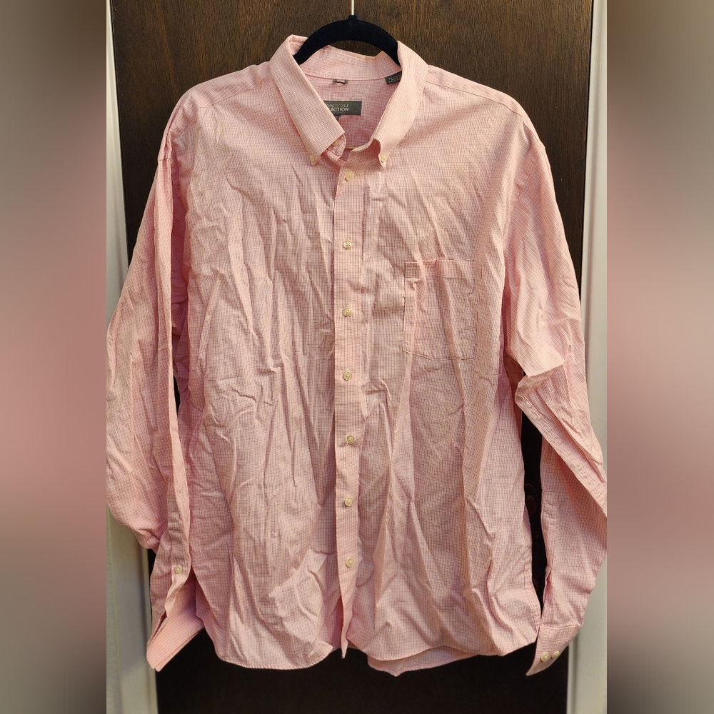 Nice Kenneth Cole Pink Checkered Shirt XXL